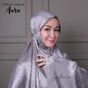 Mukena Dewasa Jacquard Armani Silk Premium 2 in 1 Polos Motif Emboss Mewah Lasercut Aura series