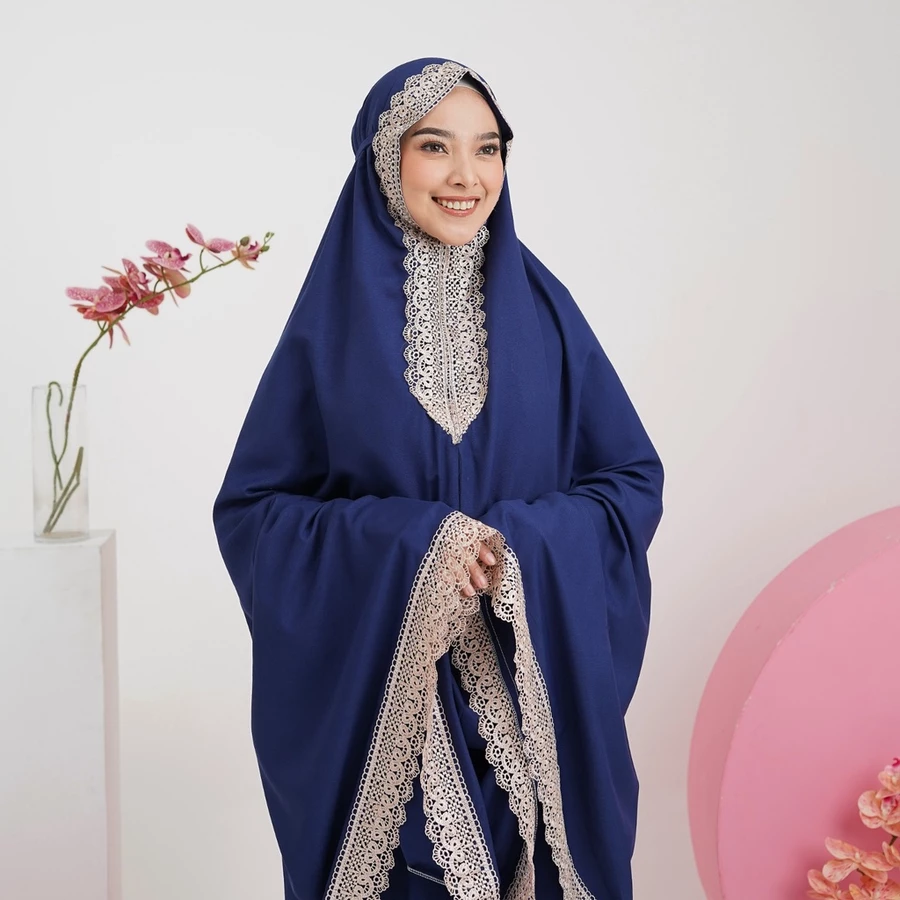 Mukena Dewasa 2 in 1 Traveling Ponco Katun Jumbo Adem - Gambar 4