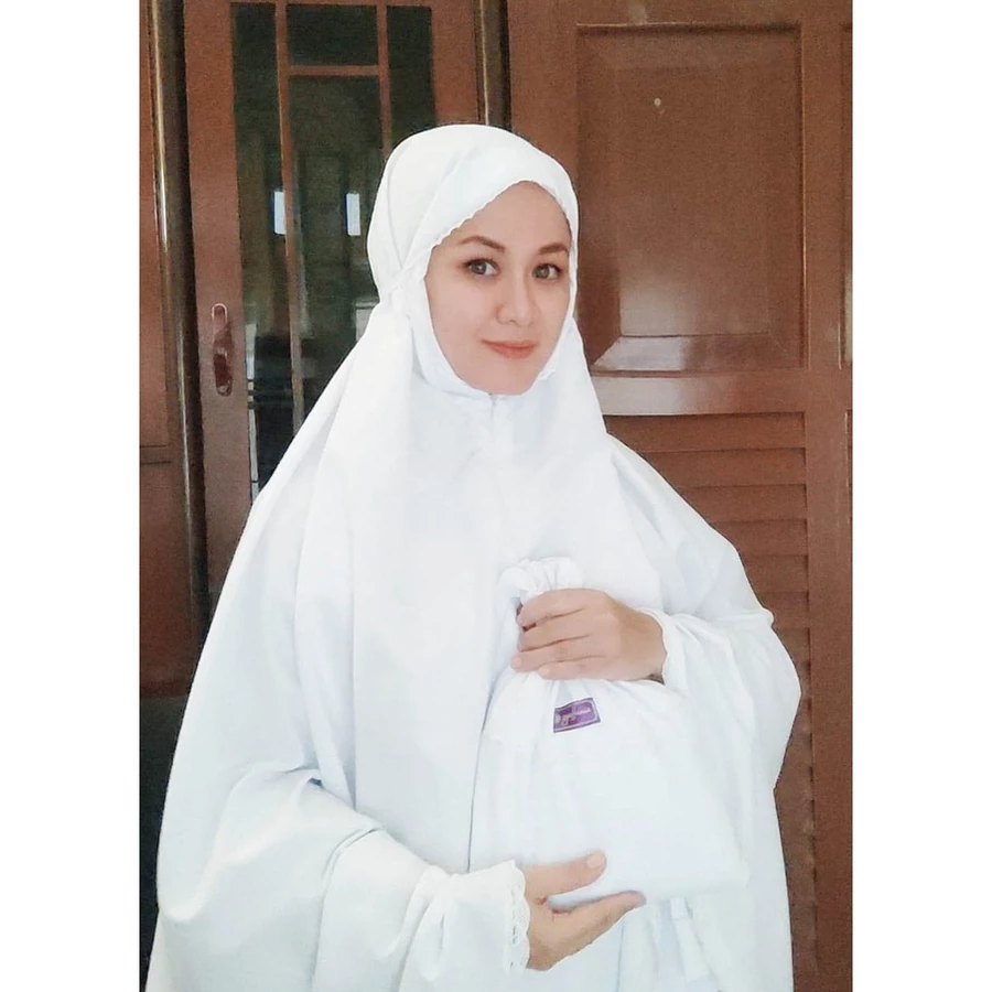 Mukena Dewasa Traveling 2 in 1 retsleting Katun Cantik Jumbo - Gambar 7